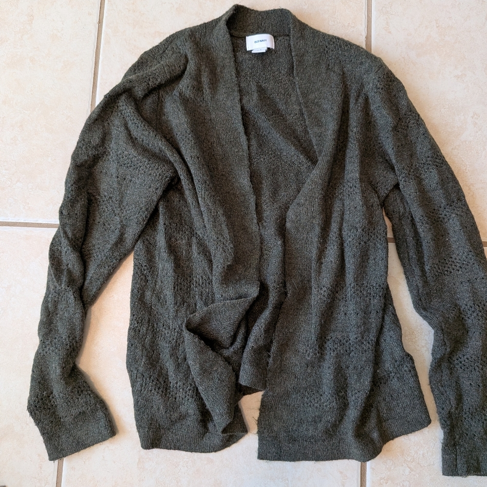 Olive Green Cardigan Sweater